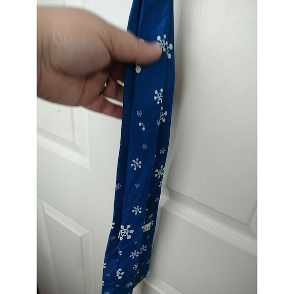 keith daniels Blue Base Snowman Snowflake Tie. - Picture 10 of 11